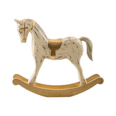 Hectarul - Decoratiune Calut leganator auriu/crem din lemn 26,5x22 cm Cosy&Trendy